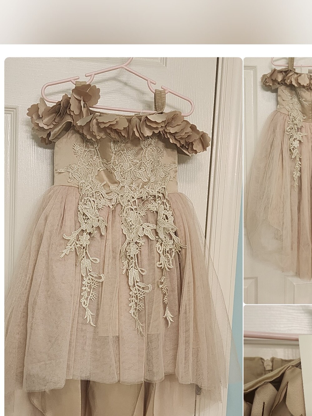 Trish Scully Bells Gold gown dress size 3 nwt, hi-low style - Paid $85+